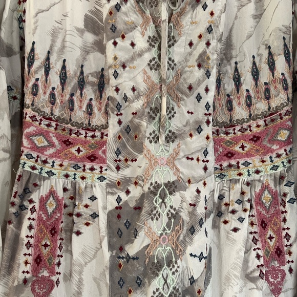 Johnny Was Women's Deliza Embroidered Silk Blouse Multi Colored Sz M - Picture 5 of 7